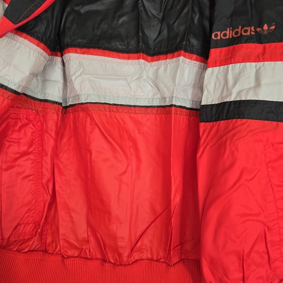Adidas Windbreaker Jacket Men's S Full Zip Colorblock Zip Pockets VTG 1970S RED - Picture 10 of 16